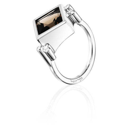 Shiny Memory - Smokey Quartz Ring Silver