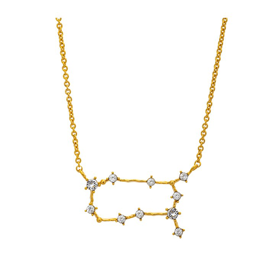 Gemini (Tvillingarna) star sign halsband - Crystal (guld)