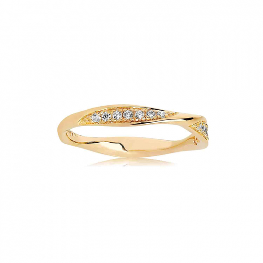 CETARA vita Zirkonia Ring (guld)