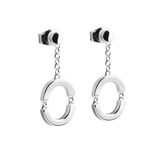 Linked Circle Örhänge silver