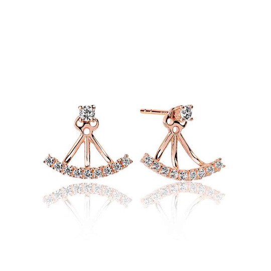 PRINCESS EAR JACKETS vita Zirkoner (rosé)