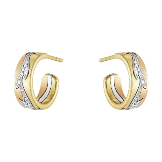 FUSION SMALL Örhänge Guld Vitguld Roséguld PAVÉ 0.08 CT
