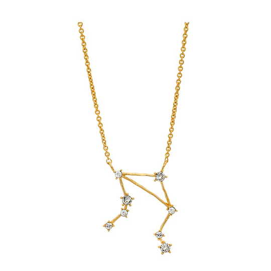 Libra (Vågen) star sign halsband - Crystal (guld)