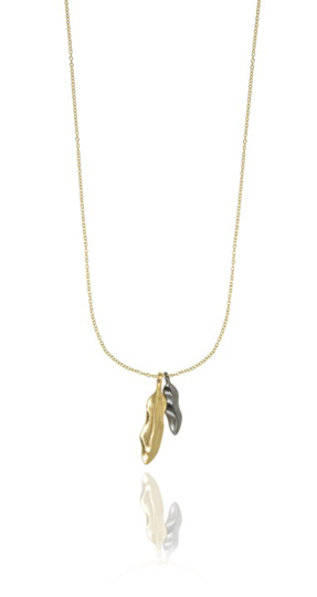 Feather long halsband Guld 80-85 cm