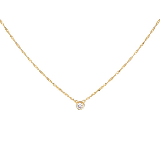 Cubic single halsband 40-45 cm Guld