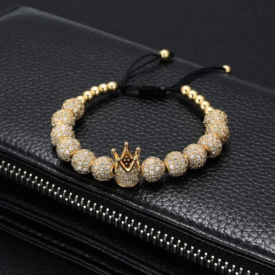 Armband, Pärlor och Krona - Guld