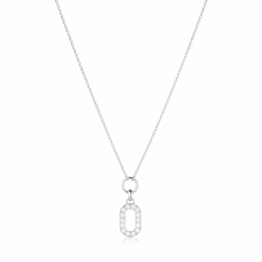 CAPIZZI PICCOLO Halsband Vita Zirkoner Silver