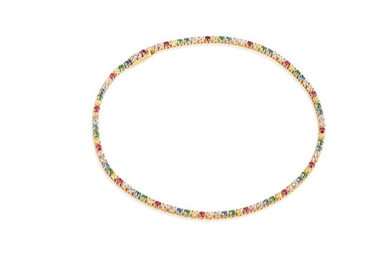 ELLERA armband mångfärgade Zirkoner (guld) 17 cm