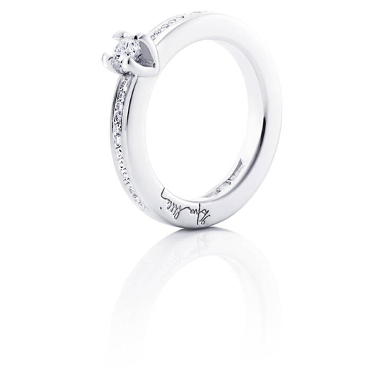Heart To Heart 0.19 ct diamant Ring Vitguld