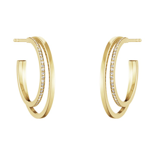 HALO Ø 23MM Örhänge Guld SINGLE PAVE 0.30 CT