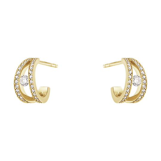 HALO Örhänge Guld Diamant PAVE 0.44 ct