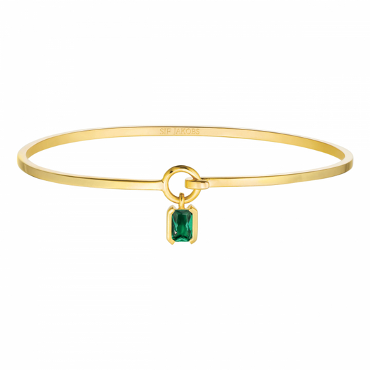 ROCCANOVA BANGLE Grön zirkonia Guld