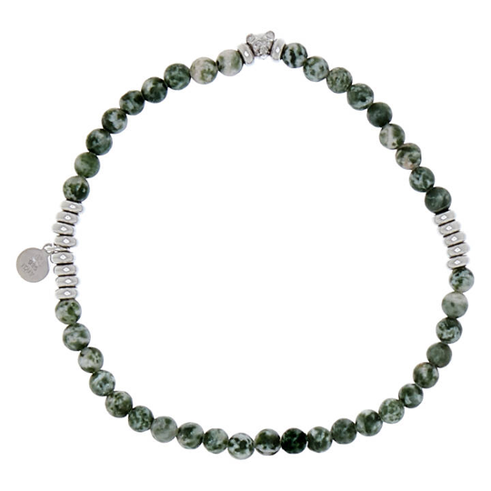 Bear elastic brace armband green Silver