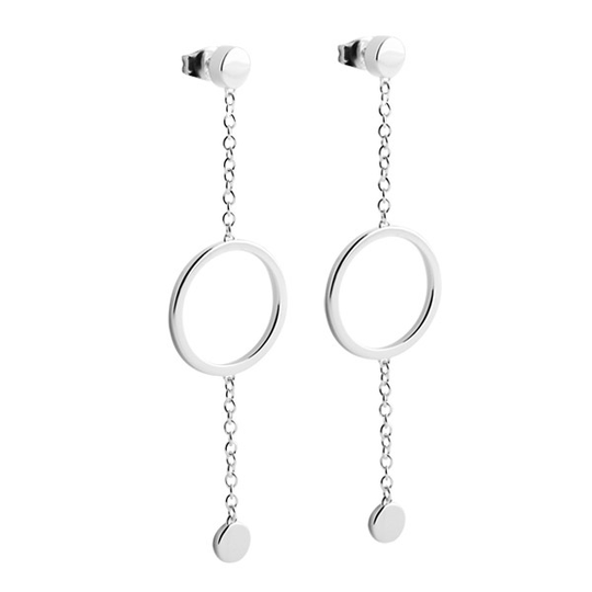 Circle Dot Örhänge silver