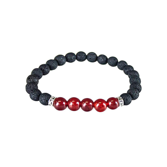 Armband med vulkansten - Röd