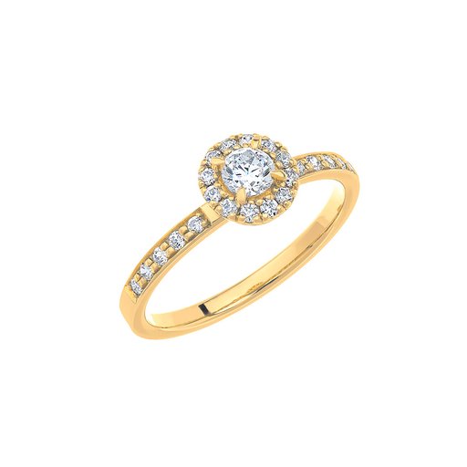 Diamantring i 18K guld, 65