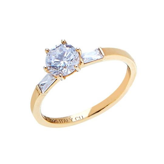 Two tripple stone ring guld 16,5