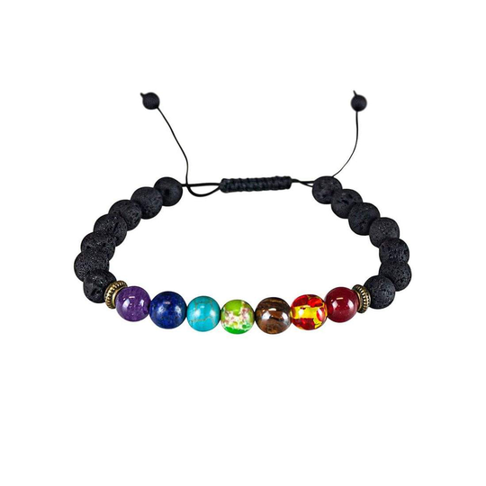 Chakraarmband med makramédetalj