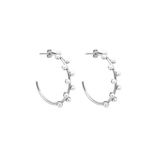 Pearl hoop örhänge Silver