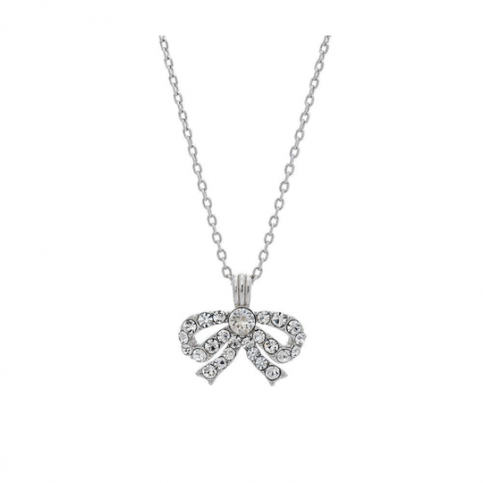 Petite Antoinette bow halsband - Crystal (Silver)
