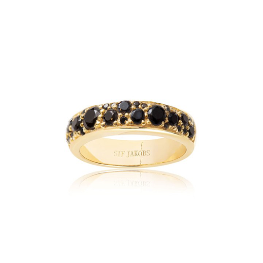 NOVARA UNO ring svarta Zirkoner (guld)