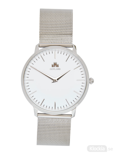 GotlandsKlockan Mesh Silver/Vit 40mm