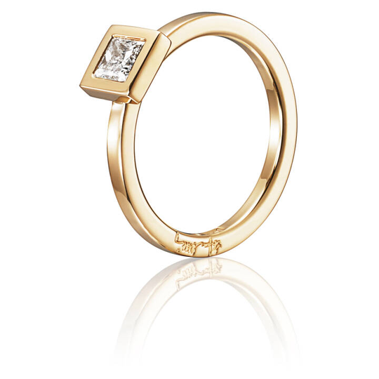 Princess Wedding Thin 0.40 ct diamant Ring Guld
