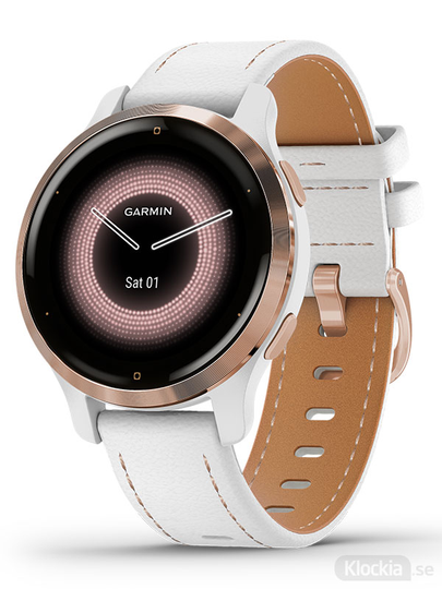 GARMIN Venu 2S - Roséguld med vitt läderband