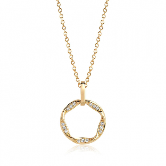 CETARA PICCOLO halsband vita Zirkoner (guld)