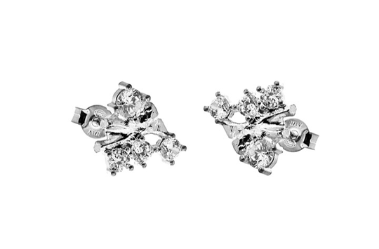Two kluster örhänge - Silver