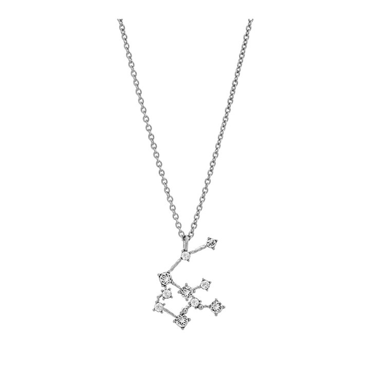 Aquarius star sign halsband - Crystal (silver)