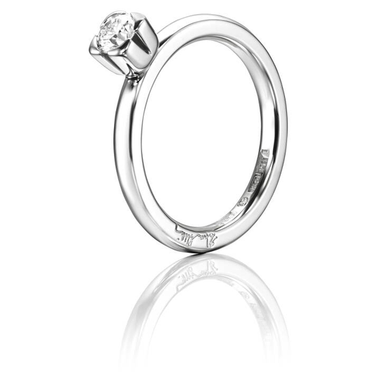 Love Bead Wedding 0.30 ct diamant Ring Vitguld