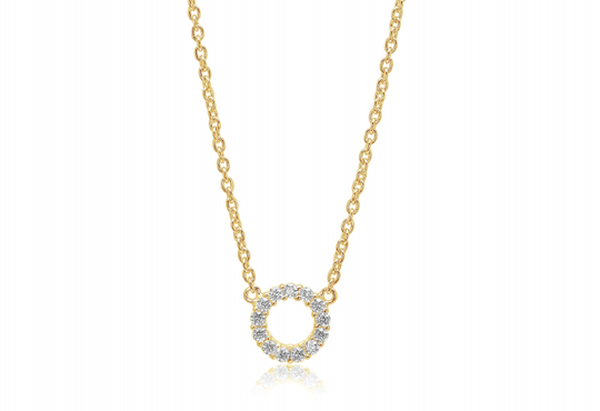BIELLA PICCOLO halsband vita Zirkoner (guld) 45 cm