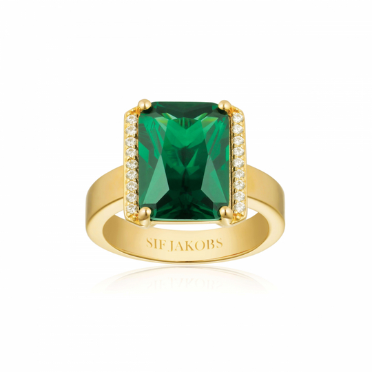 ROCCANOVA ALTRO GRANDE Ring Grön zirkonia Guld
