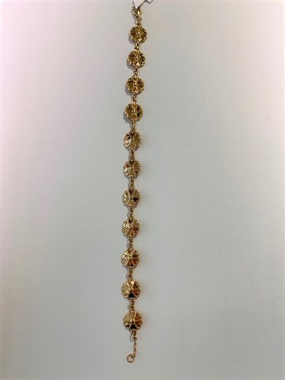Uppland armband 10 blommor guld 18+1 cm