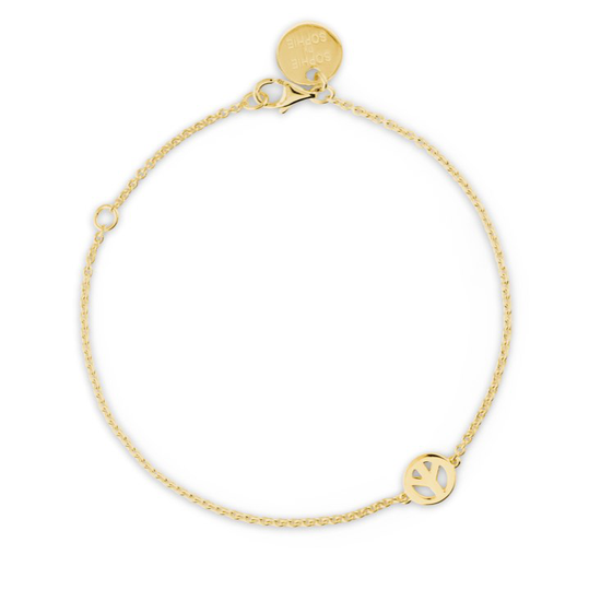 Peace Symbol Armband (guld)