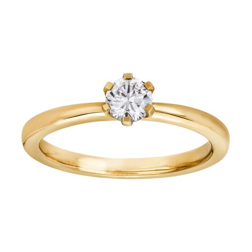 Diamantring i 18K guld, 16.5