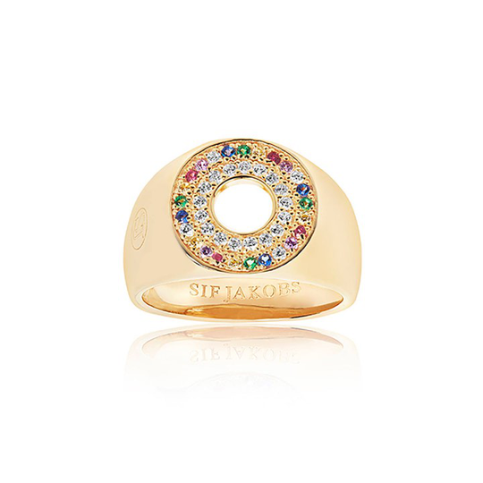 VALIANO SIGNET ring mångfärgade Zirkoner (guld)