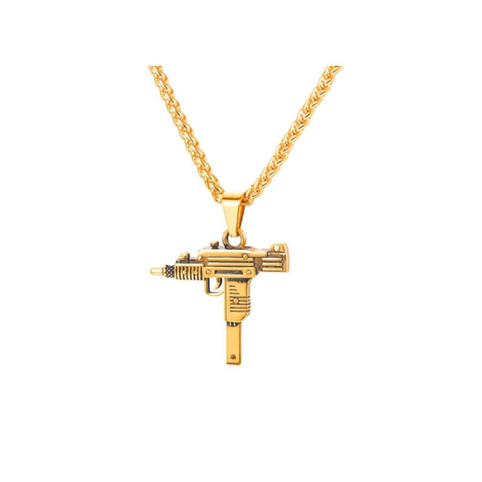 Halsband, automatvapen - Guld