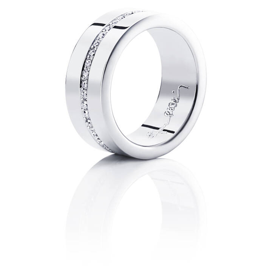 Wide & Stars Ring Vitguld