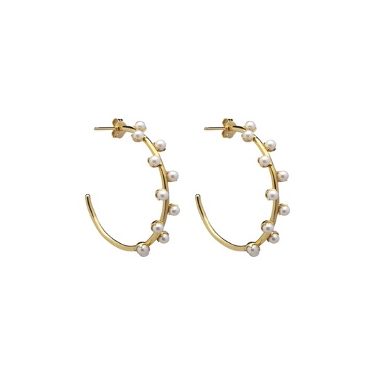 Pearl hoop örhänge Guld