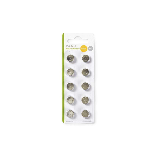 Alkaliska LR44 knappcellsbatterier, 10 st