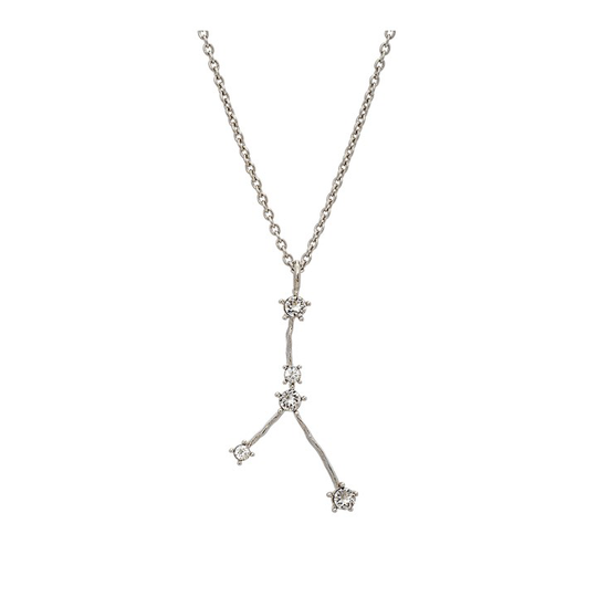 Cancer (Kräftan) star sign halsband - Crystal (silver)