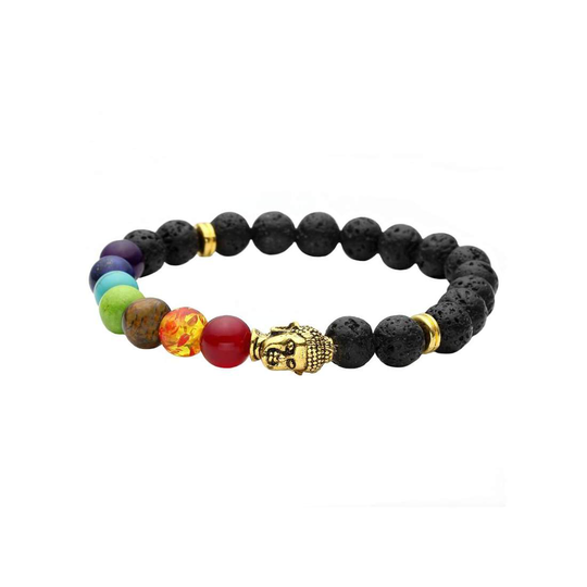 Chakraarmband med Buddhadetalj - Svart