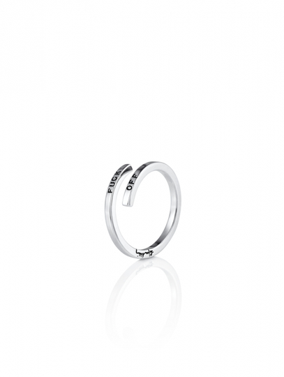 Fuck Off With A Twist Ring Silver