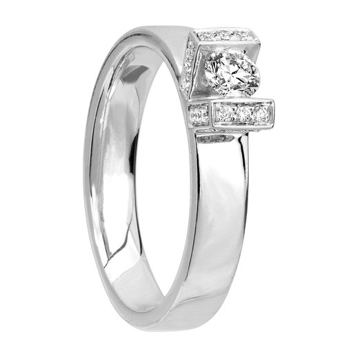 Diamantring i 18K guld, 17.0