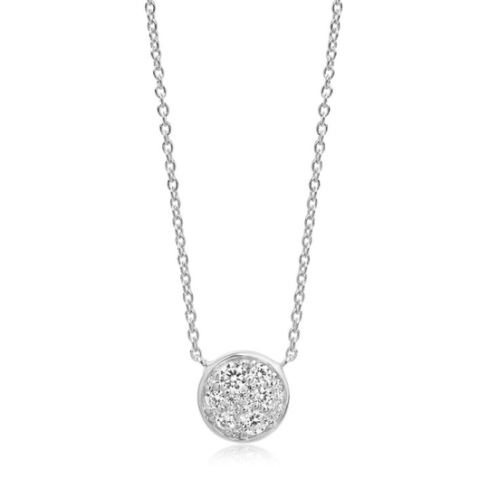 NOVARA halsband vita Zirkoner (silver)