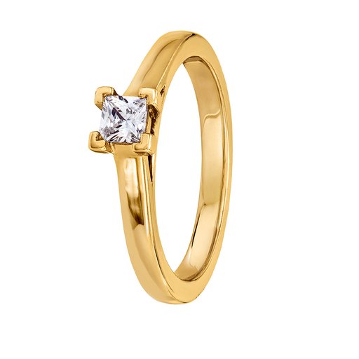 Diamantring i 18K guld, 16.5