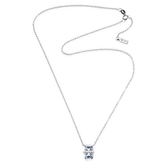 Little Bend Over - Aquamarine Halsband Vitguld 42-45 cm
