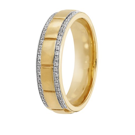 Diamantring i 18K guld, 21.5